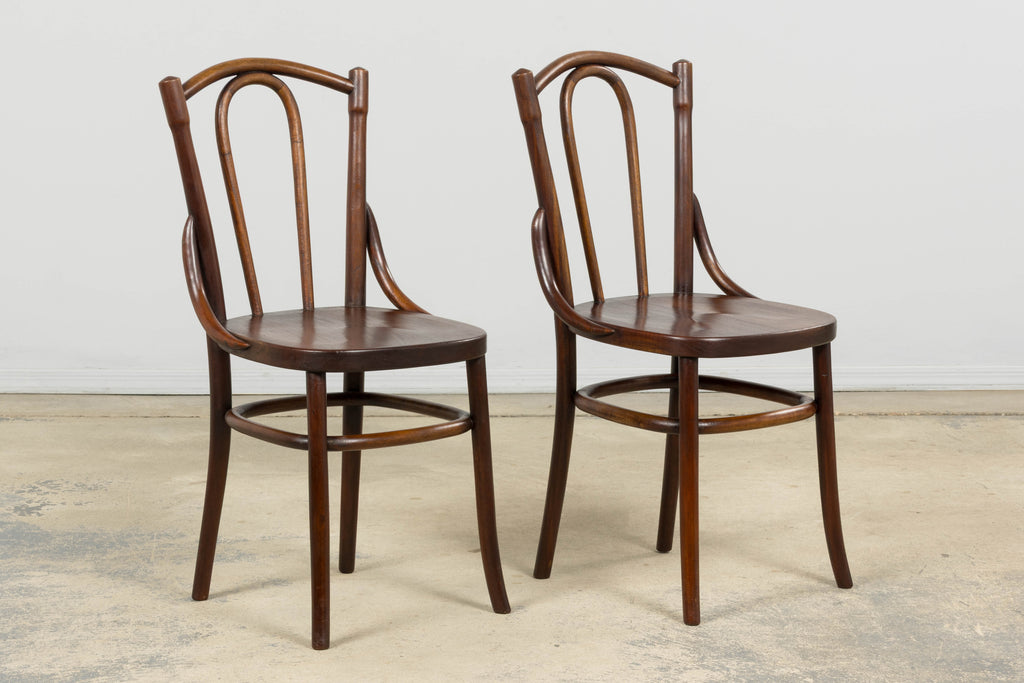 Set of 4 French Bentwood Bistro Dining Chairs, Provence, Mid-20th Century