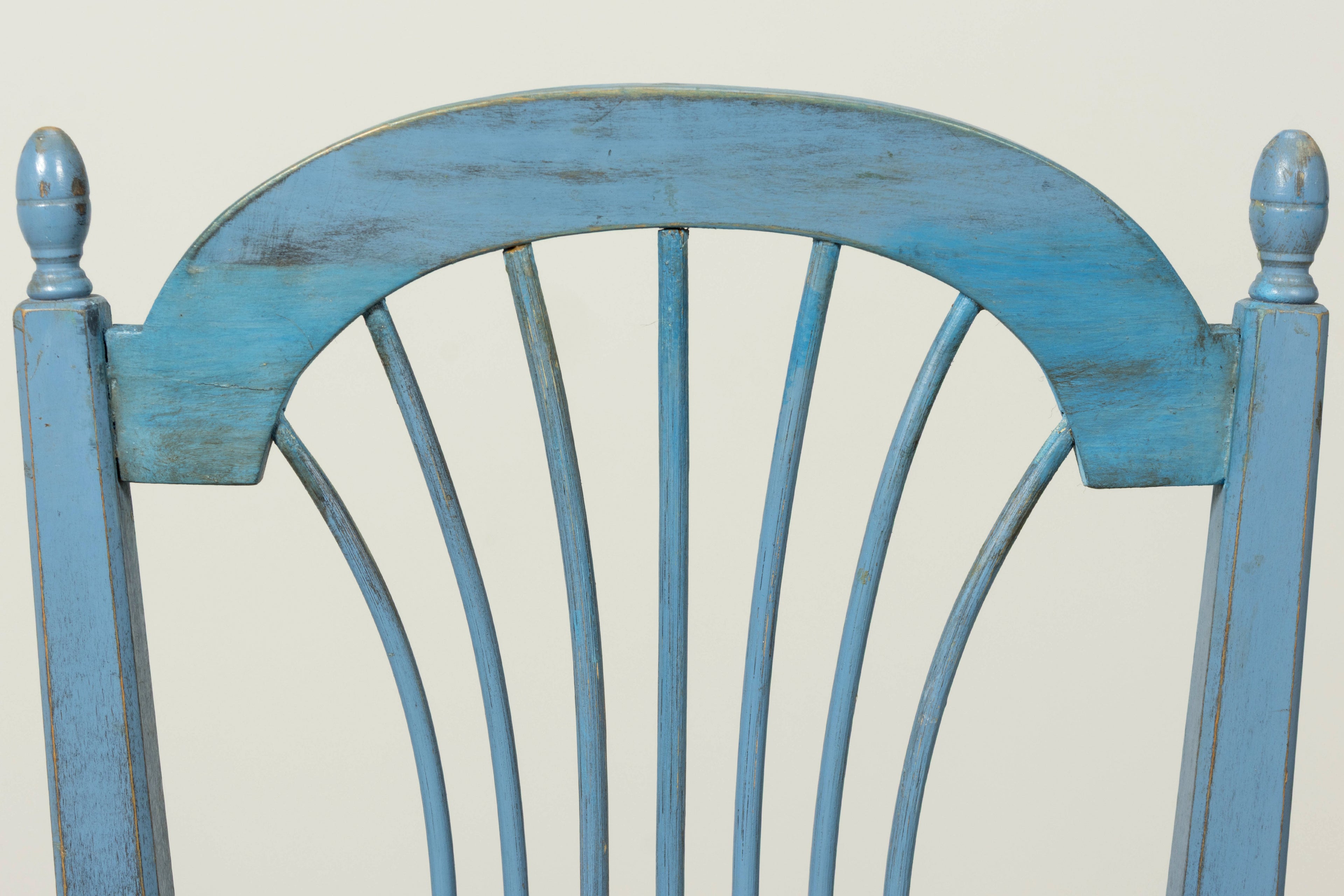 Set of 6 Early 20th Century French Louis XVI Style Painted Rush Dining Chairs