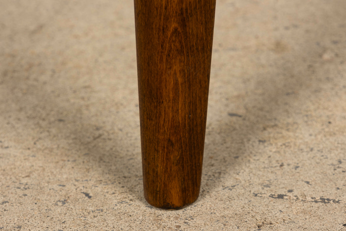 Set of 6 French Art Deco Maple Dining Chairs in Yellow and Moss Green, 1930s