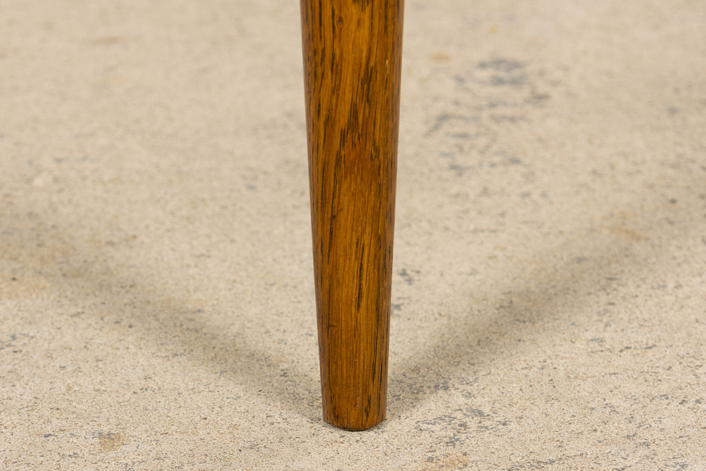 Set of Six French Art Deco Dining Chairs, Oak & Chenille, 1930s