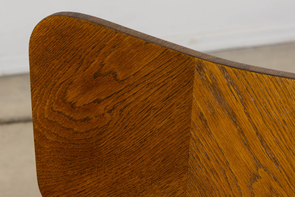 Set of Six French Art Deco Dining Chairs, Oak & Chenille, 1930s