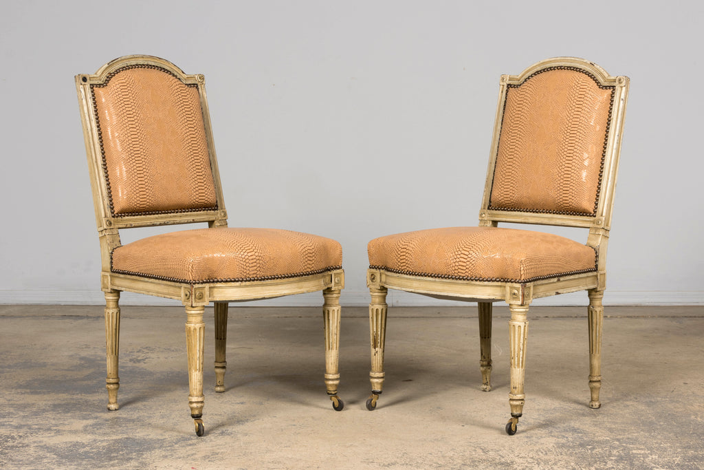 Set of 6 Late 19th Century French Louis XVI Style Dining Chairs by Maison Jansen