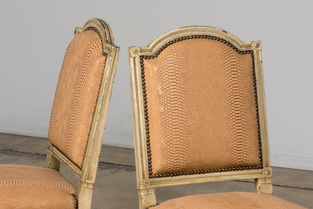 Set of 6 Late 19th Century French Louis XVI Style Dining Chairs by Maison Jansen