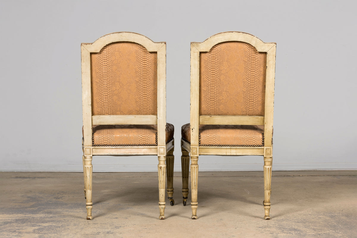 Set of 6 Late 19th Century French Louis XVI Style Dining Chairs by Maison Jansen