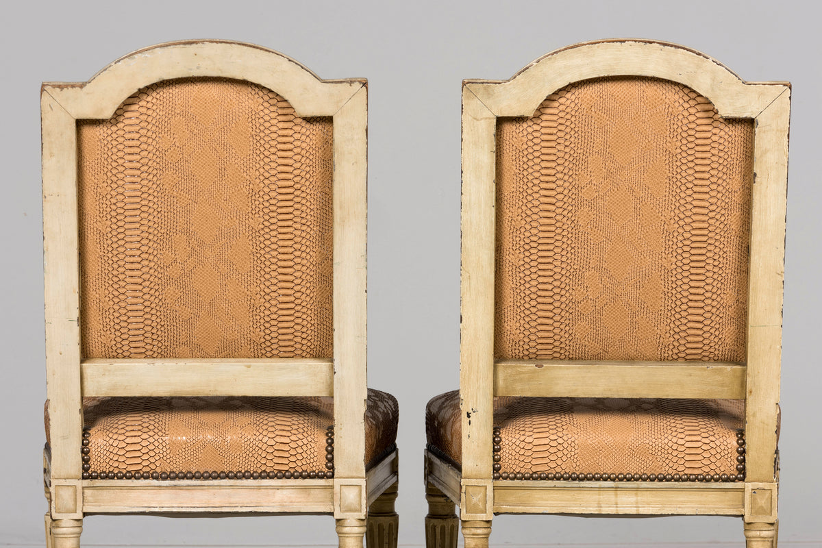 Set of 6 Late 19th Century French Louis XVI Style Dining Chairs by Maison Jansen