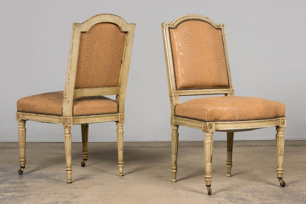 Set of 6 Late 19th Century French Louis XVI Style Dining Chairs by Maison Jansen