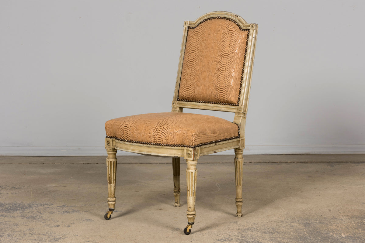 Set of 6 Late 19th Century French Louis XVI Style Dining Chairs by Maison Jansen