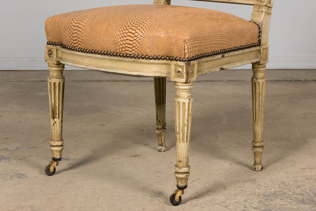 Set of 6 Late 19th Century French Louis XVI Style Dining Chairs by Maison Jansen
