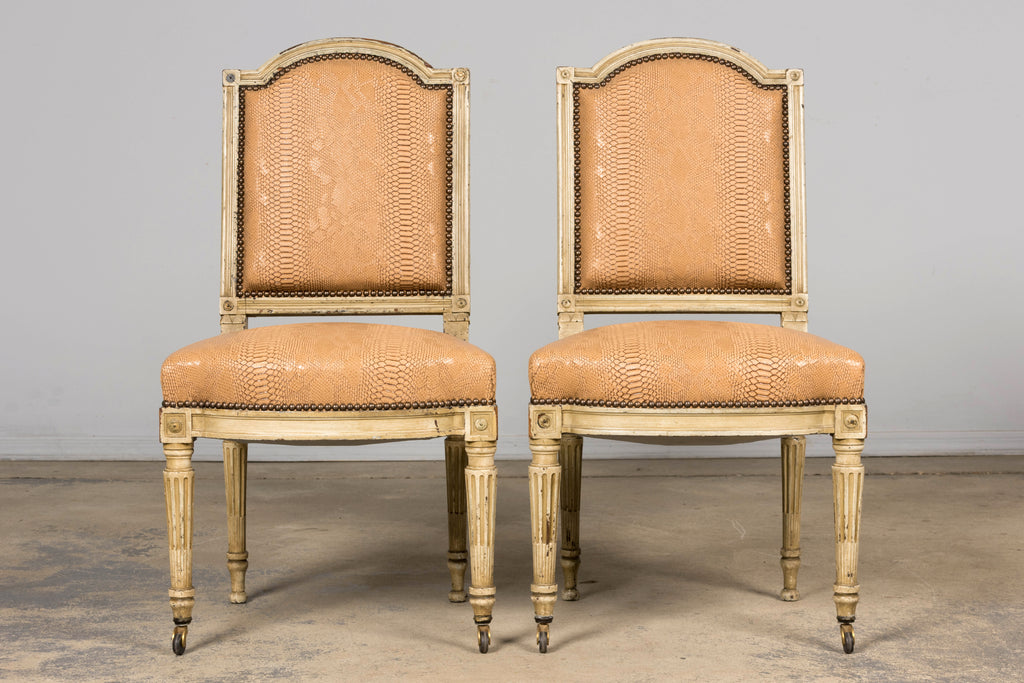 Set of 6 Late 19th Century French Louis XVI Style Dining Chairs by Maison Jansen