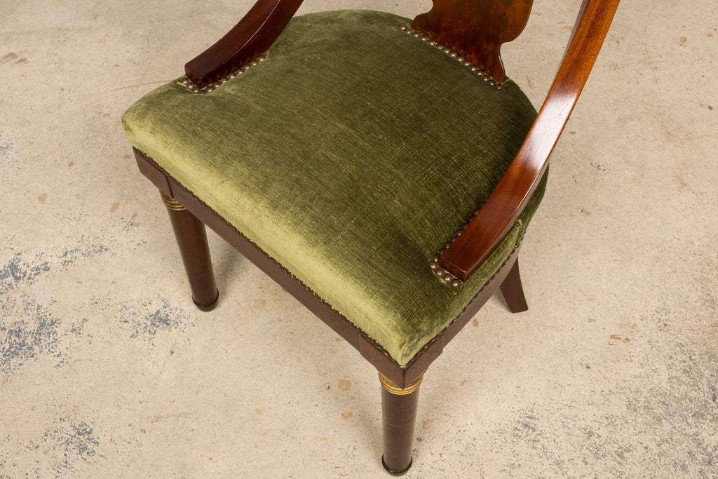 Set of 8 Early 19th Century French Empire Mahogany Gondola Dining Chairs