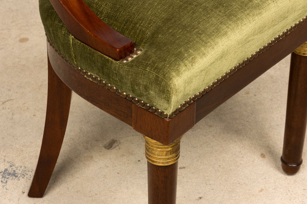 Set of 8 Early 19th Century French Empire Mahogany Gondola Dining Chairs