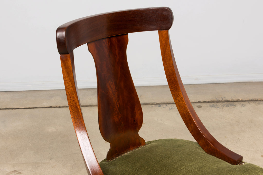 Set of 8 Early 19th Century French Empire Mahogany Gondola Dining Chairs
