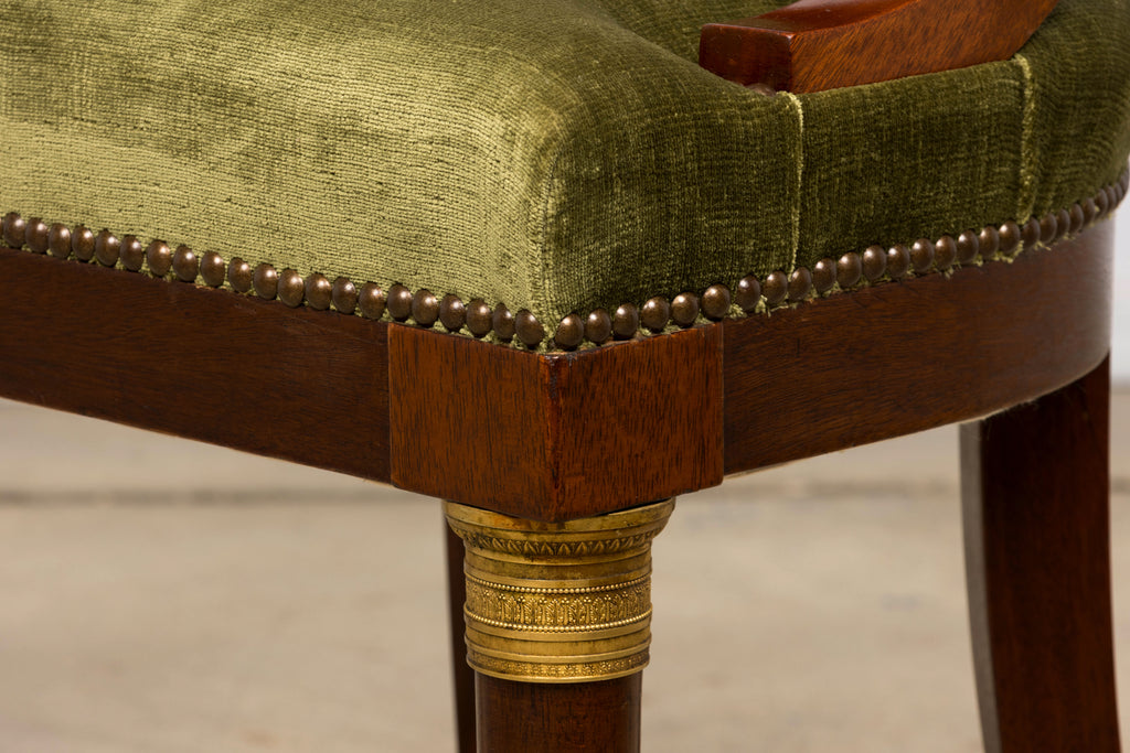 Set of 8 Early 19th Century French Empire Mahogany Gondola Dining Chairs