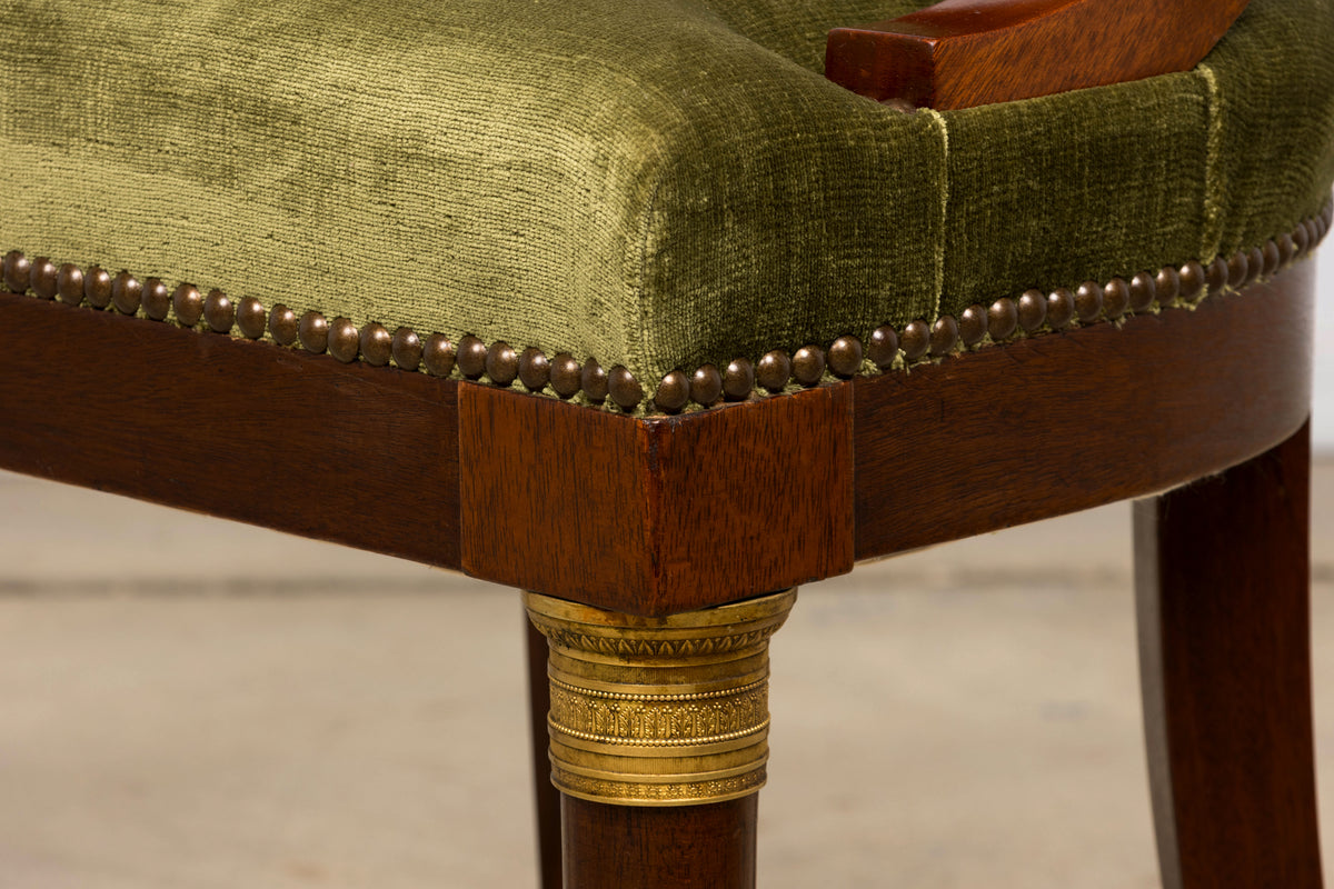 Set of 8 Early 19th Century French Empire Mahogany Gondola Dining Chairs