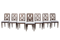 Set of 8 Early 20th Century French Louis XVI Style Mahogany Lyre Back Dining Chairs