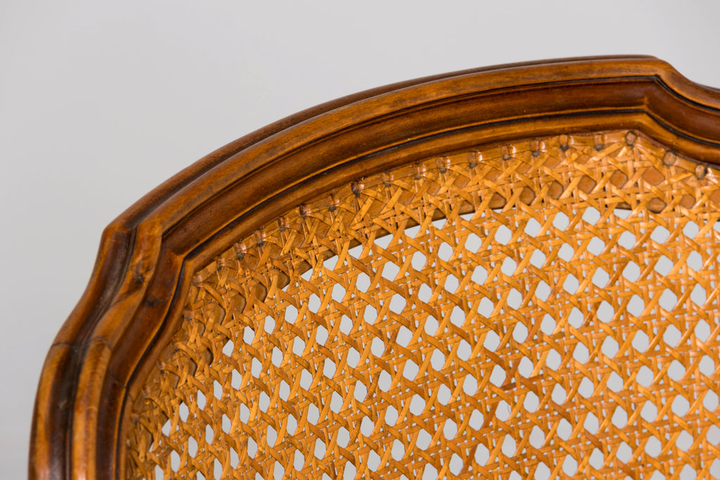 Set of 8 Early 20th Century French Louis XV Style Walnut Cane Dining Chairs