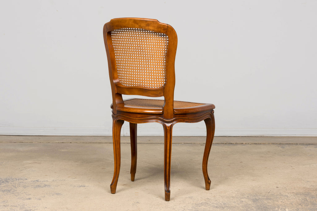 Set of 8 Early 20th Century French Louis XV Style Walnut Cane Dining Chairs