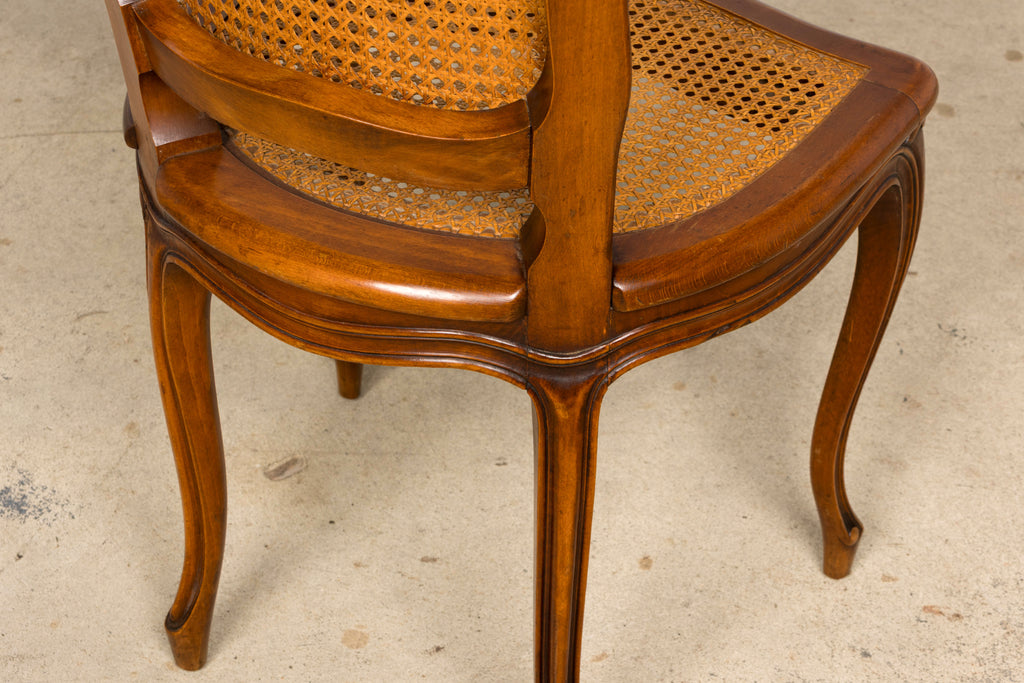 Set of 8 Early 20th Century French Louis XV Style Walnut Cane Dining Chairs