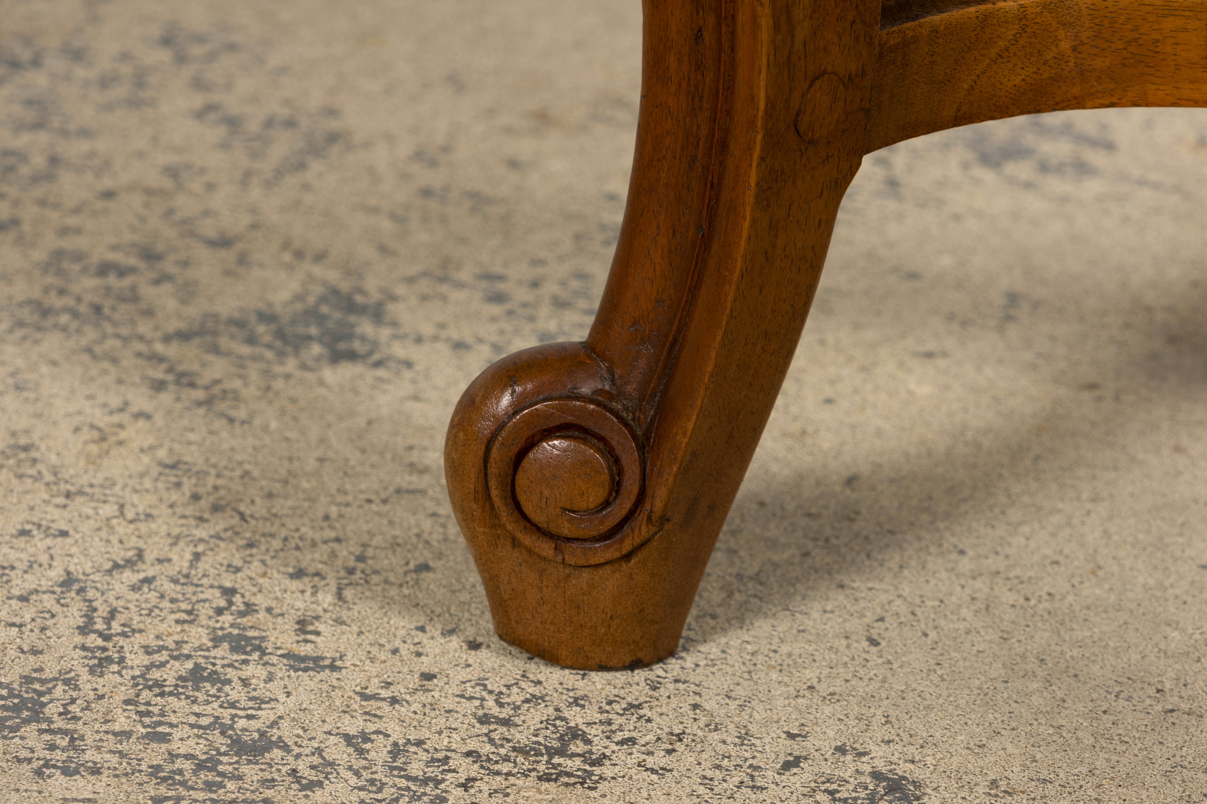 Set of 8 Early 20th Century French Louis XV Style Walnut Dining Chairs