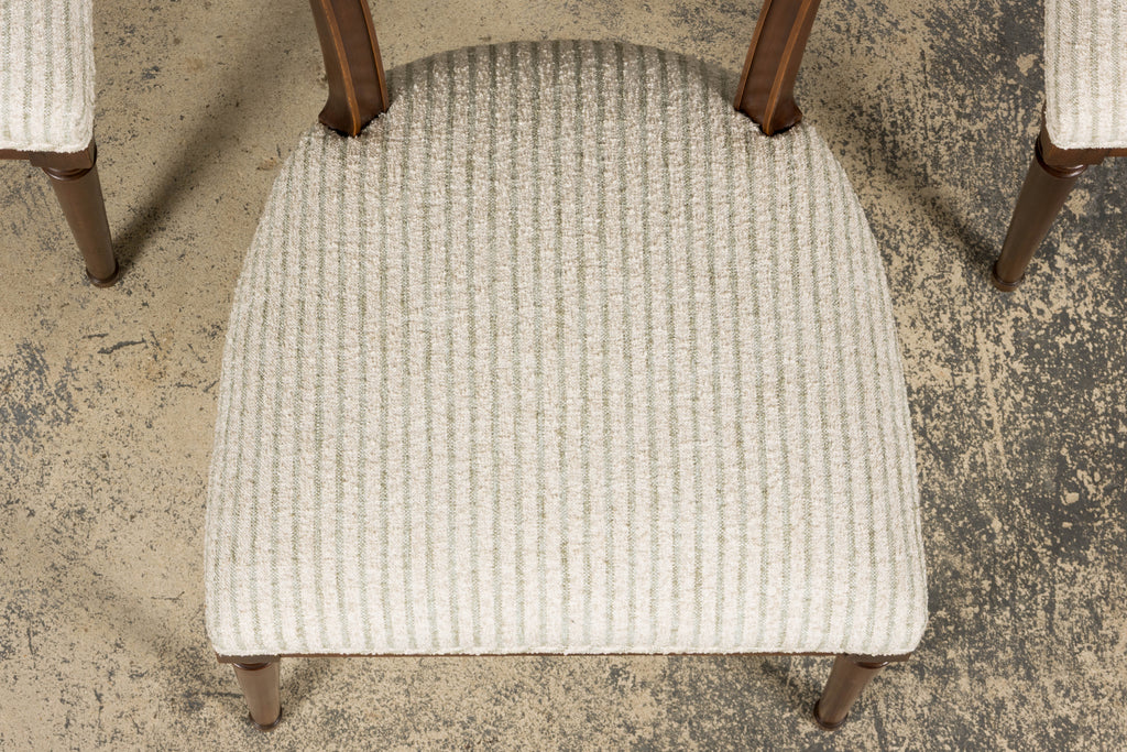 Set of 8 French Directoire Walnut Dining Chairs, Early 19th Century
