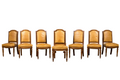 Set of 8 Late 19th Century French Napoleon III Oak Dining Chairs in Ostrich-Embossed Leather