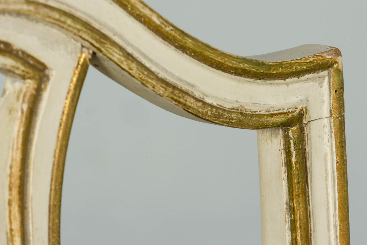 Set of 8 Late 19th Century Gustavian Style Chairs in Olive Green Floral Fabric