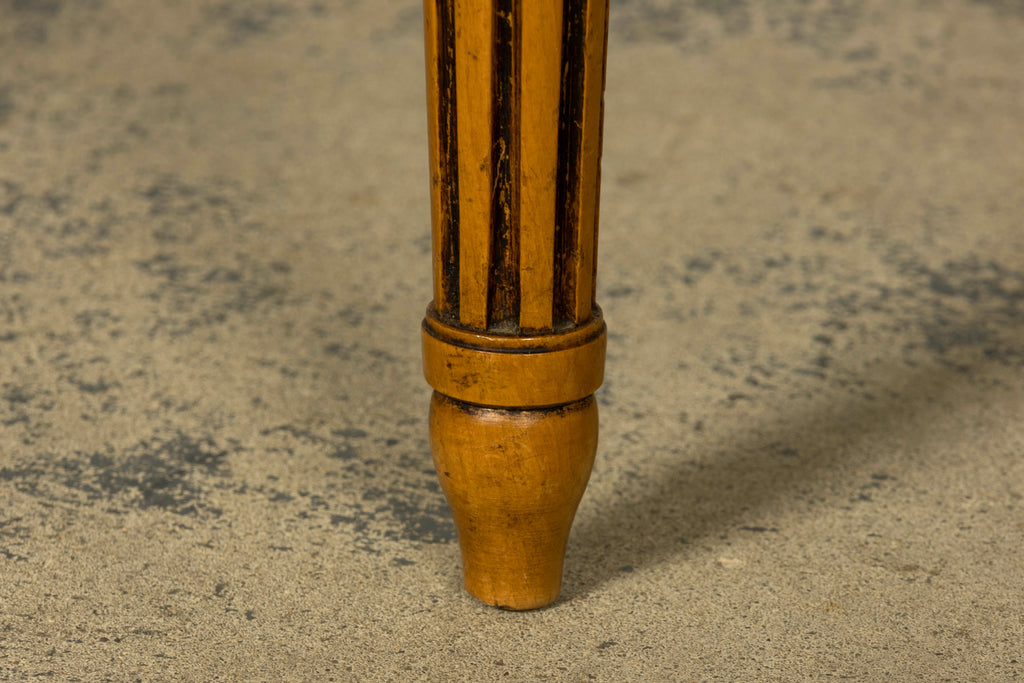 Set of Eight Late 19th Century French Louis XVI Style Dining Chairs in Blue Stripe