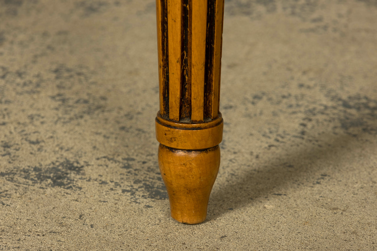 Set of Eight Late 19th Century French Louis XVI Style Dining Chairs in Blue Stripe