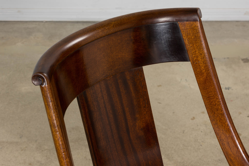 Set of Six Early 20th Century French Empire Mahogany Gondola Dining Chairs