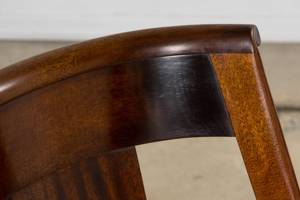 Set of Six Early 20th Century French Empire Mahogany Gondola Dining Chairs
