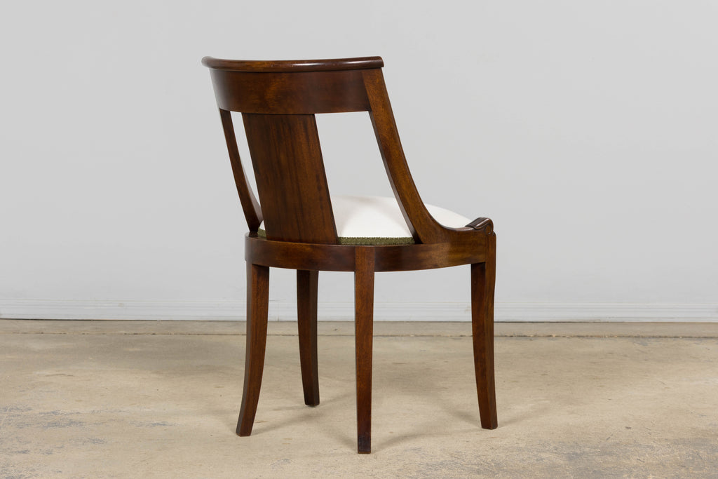 Set of Six Early 20th Century French Empire Mahogany Gondola Dining Chairs