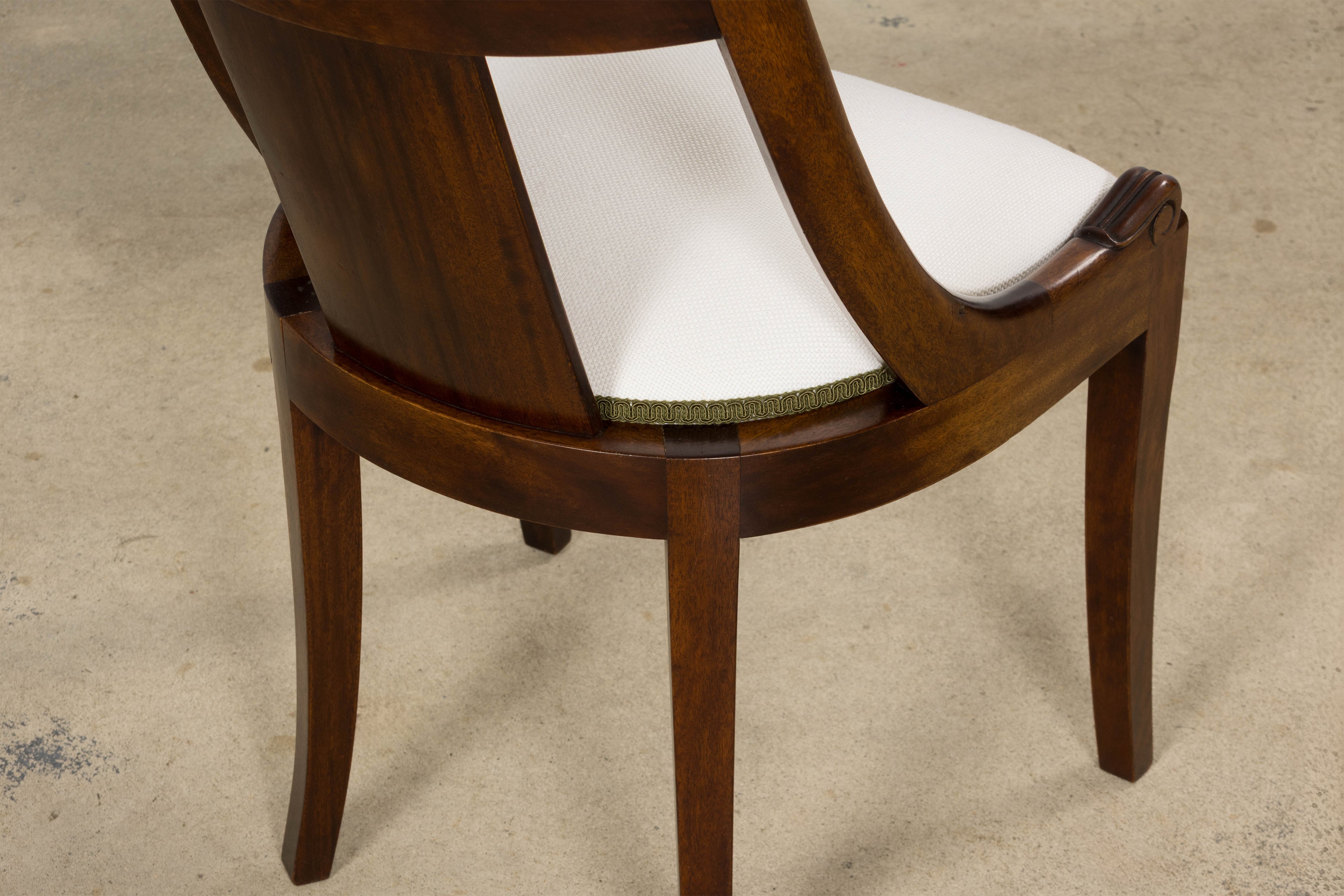 Set of Six Early 20th Century French Empire Mahogany Gondola Dining Chairs