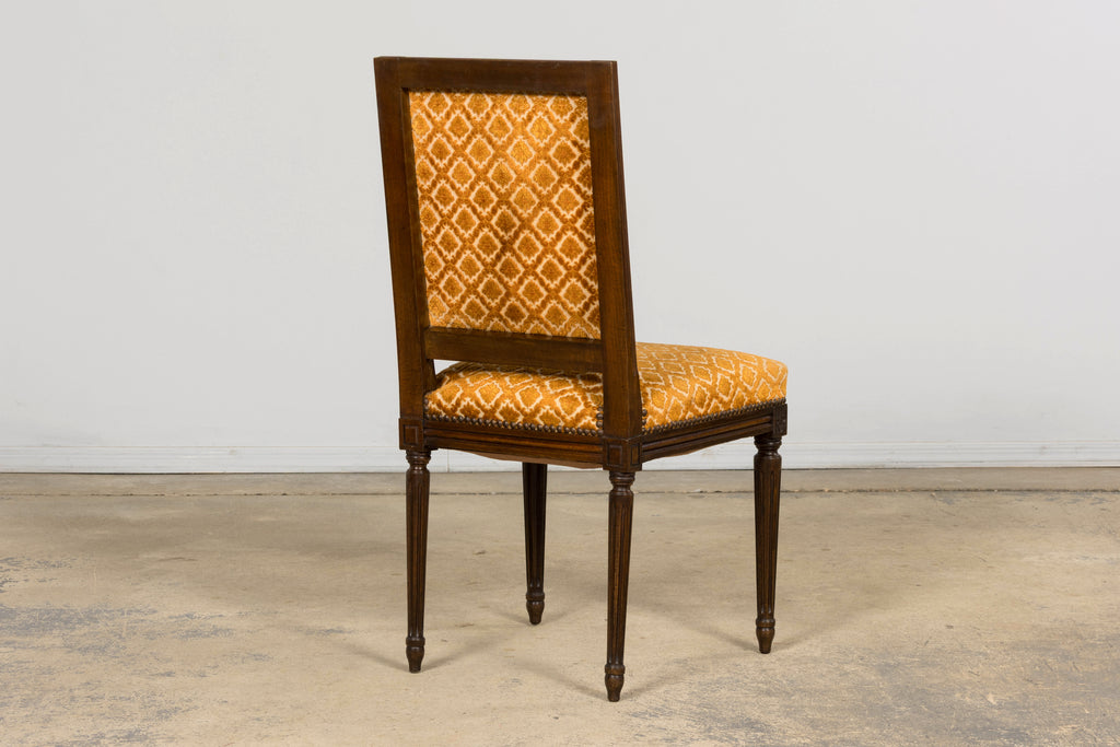 Set of Six Early 20th Century French Louis XVI Walnut Dining Chairs