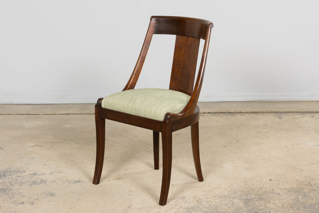Set of Six Early 20th Century French Empire Mahogany Dining Chairs