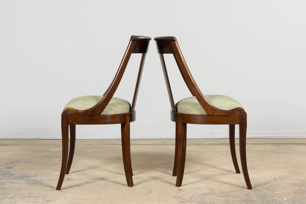 Set of Six Early 20th Century French Empire Mahogany Dining Chairs