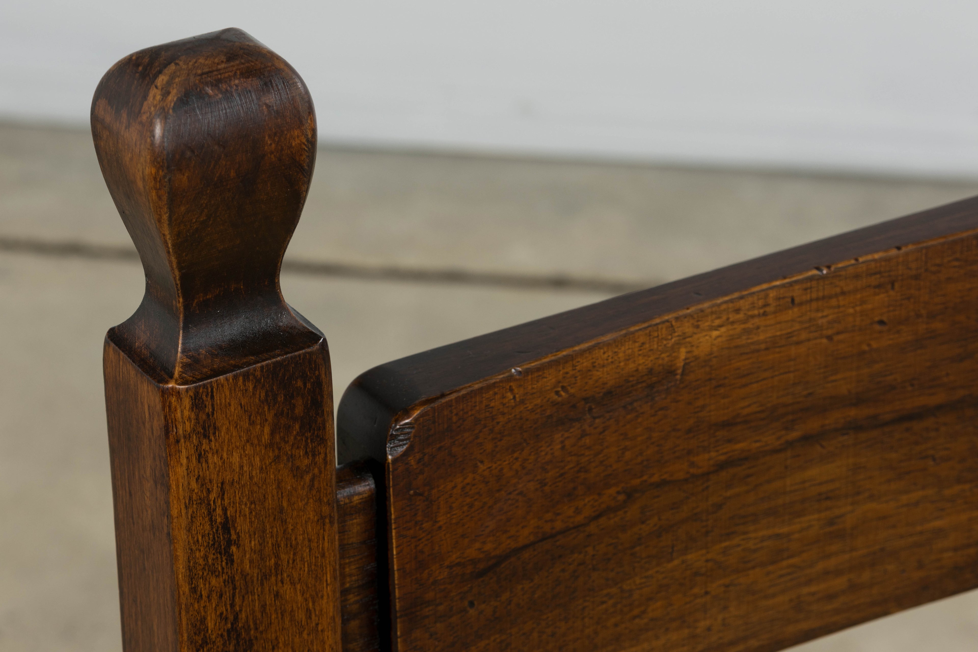 Set of Six French Provincial Oak Rush Seat Dining Chairs, Mid-20th Century