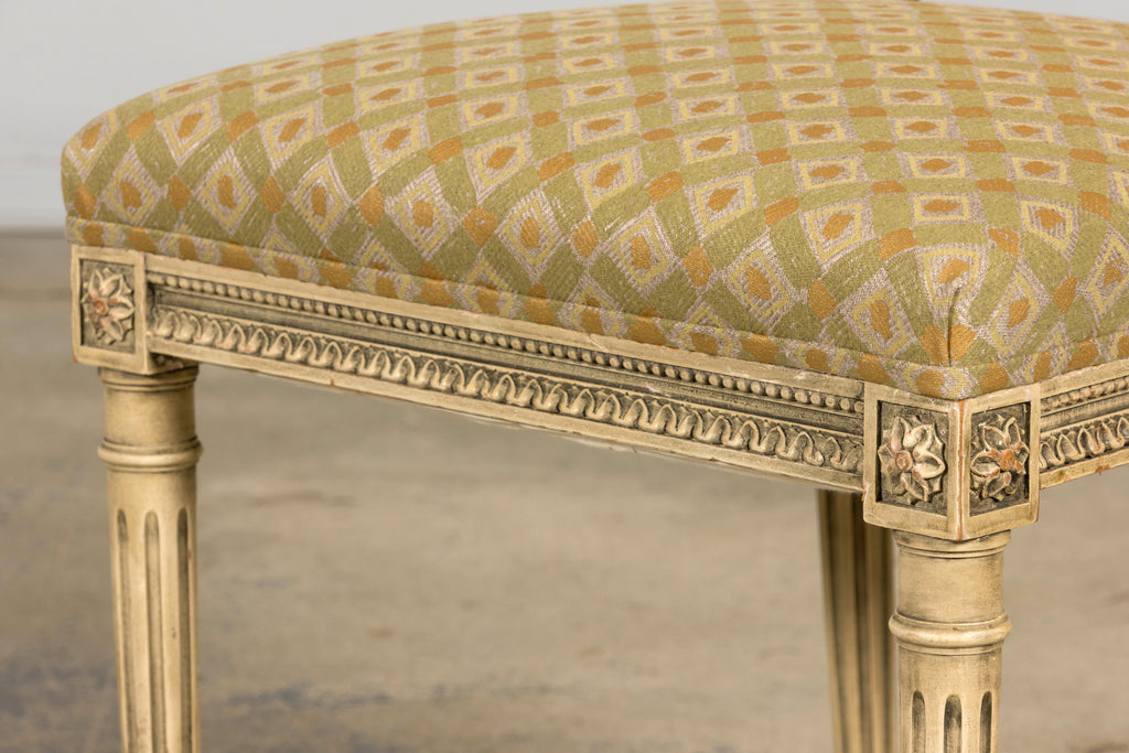 Set of Six Late 19th Century French Louis XVI Style Painted Cane Back Dining Chairs