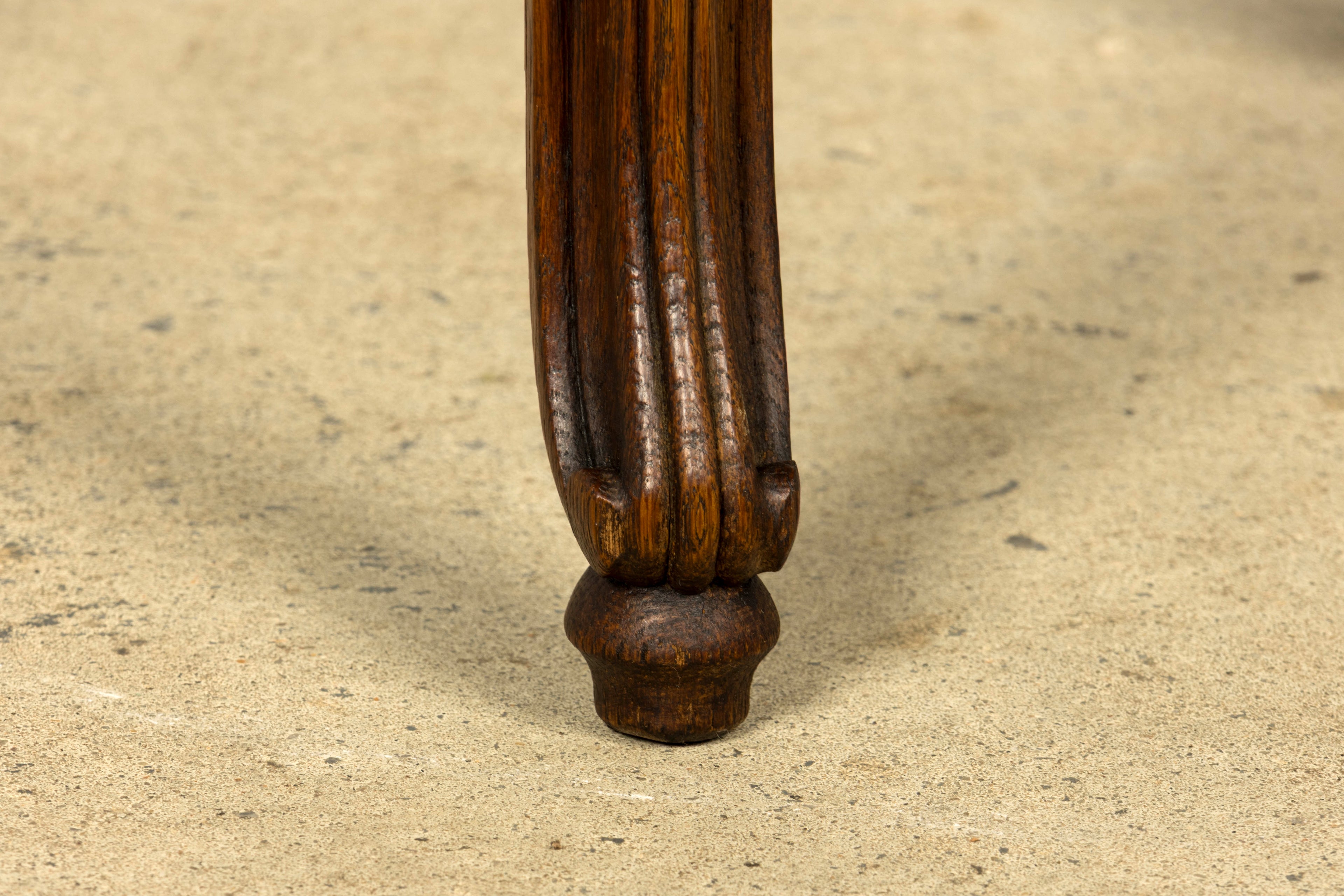 Set of Six Mid-19th Century French Napoleon III Carved Oak and Cane Dining Chairs