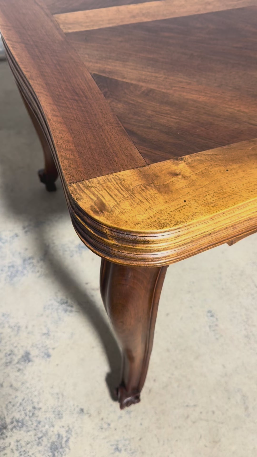 Antique Country French Louis XV Style Provincial Walnut Extendable Dining Table