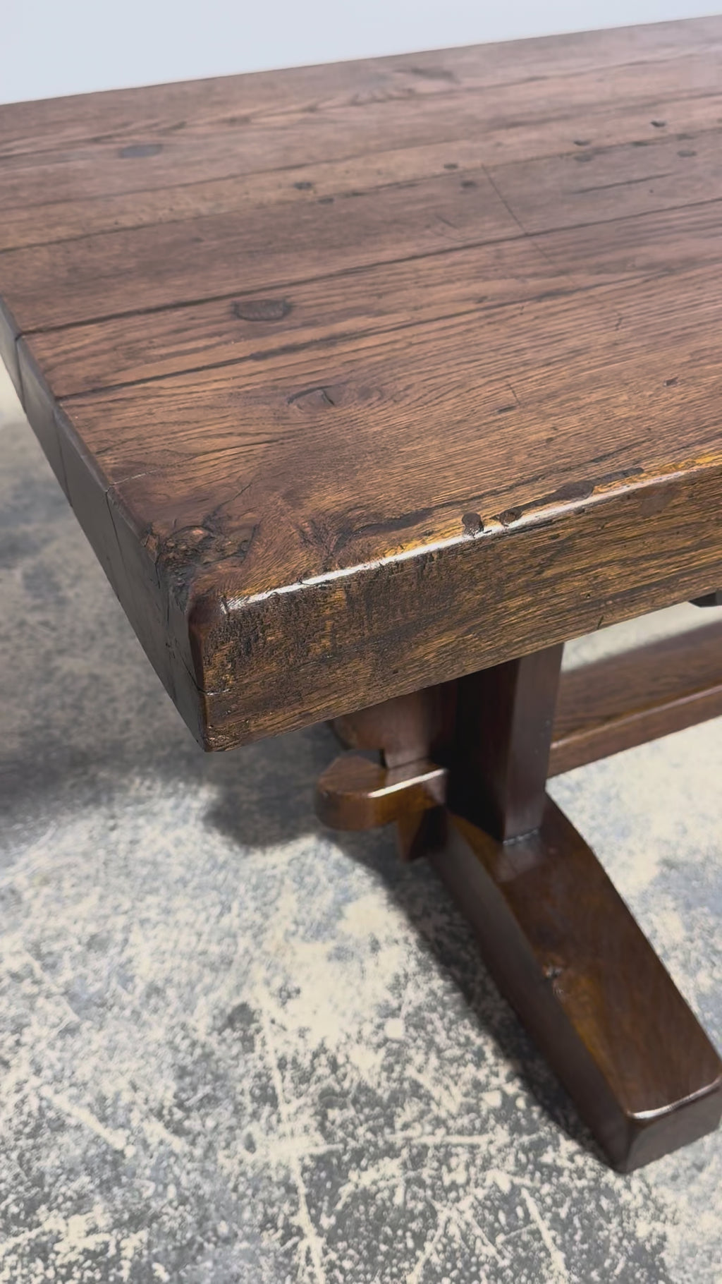 18th Century French Monastery Oak Trestle Dining Table