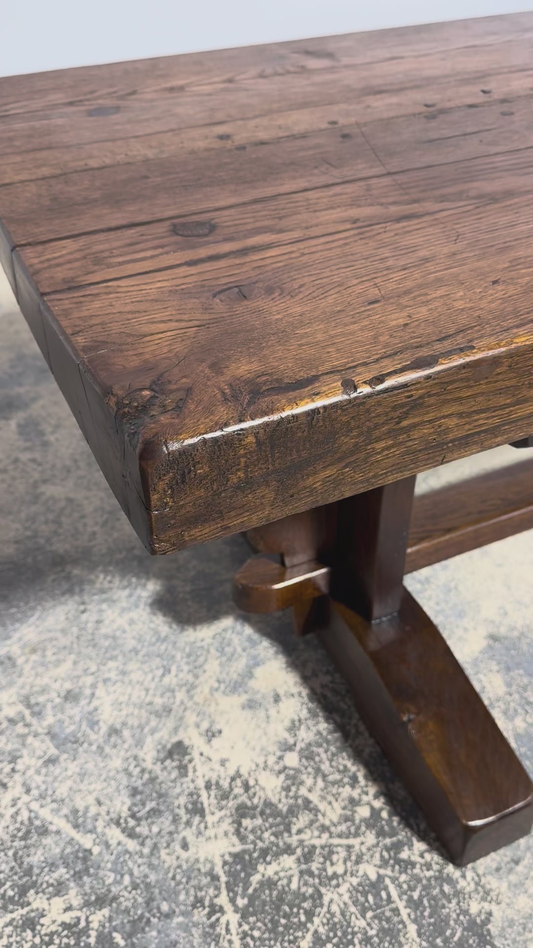 18th Century French Monastery Oak Trestle Dining Table