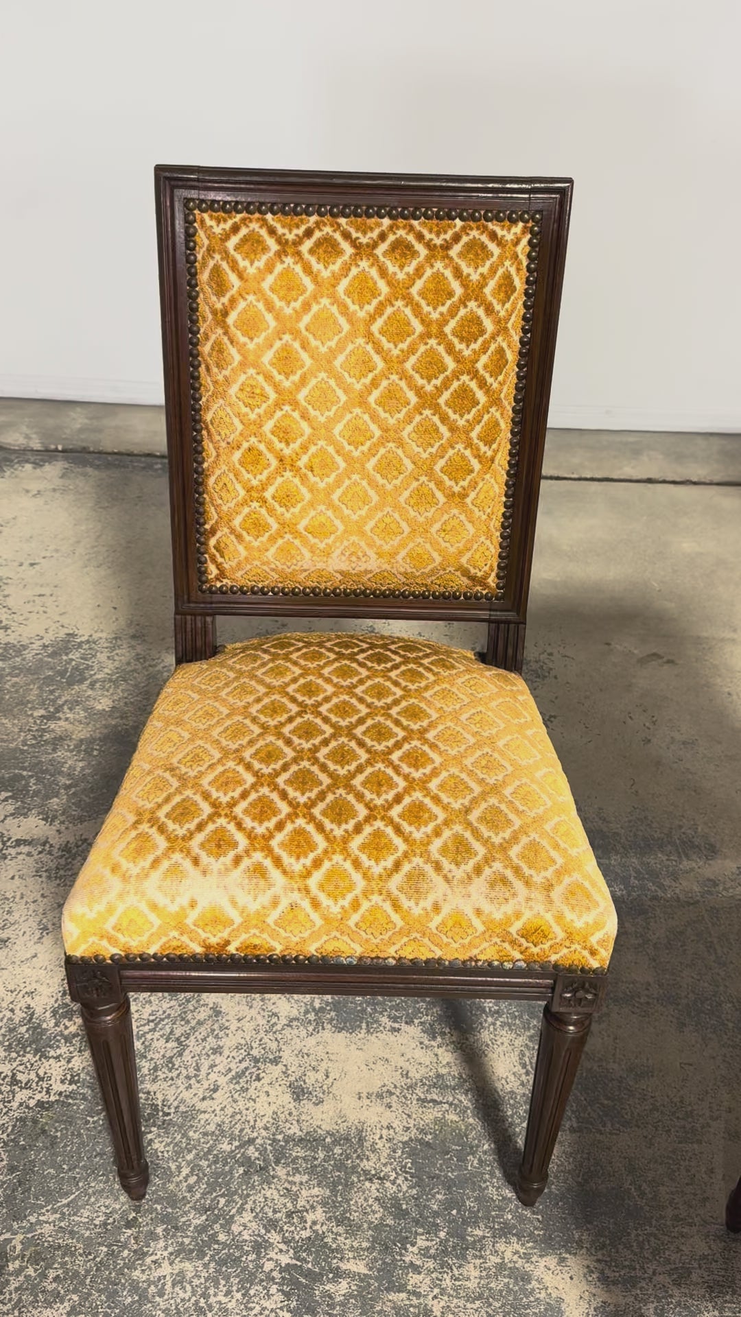 Set of Six Early 20th Century French Louis XVI Walnut Dining Chairs