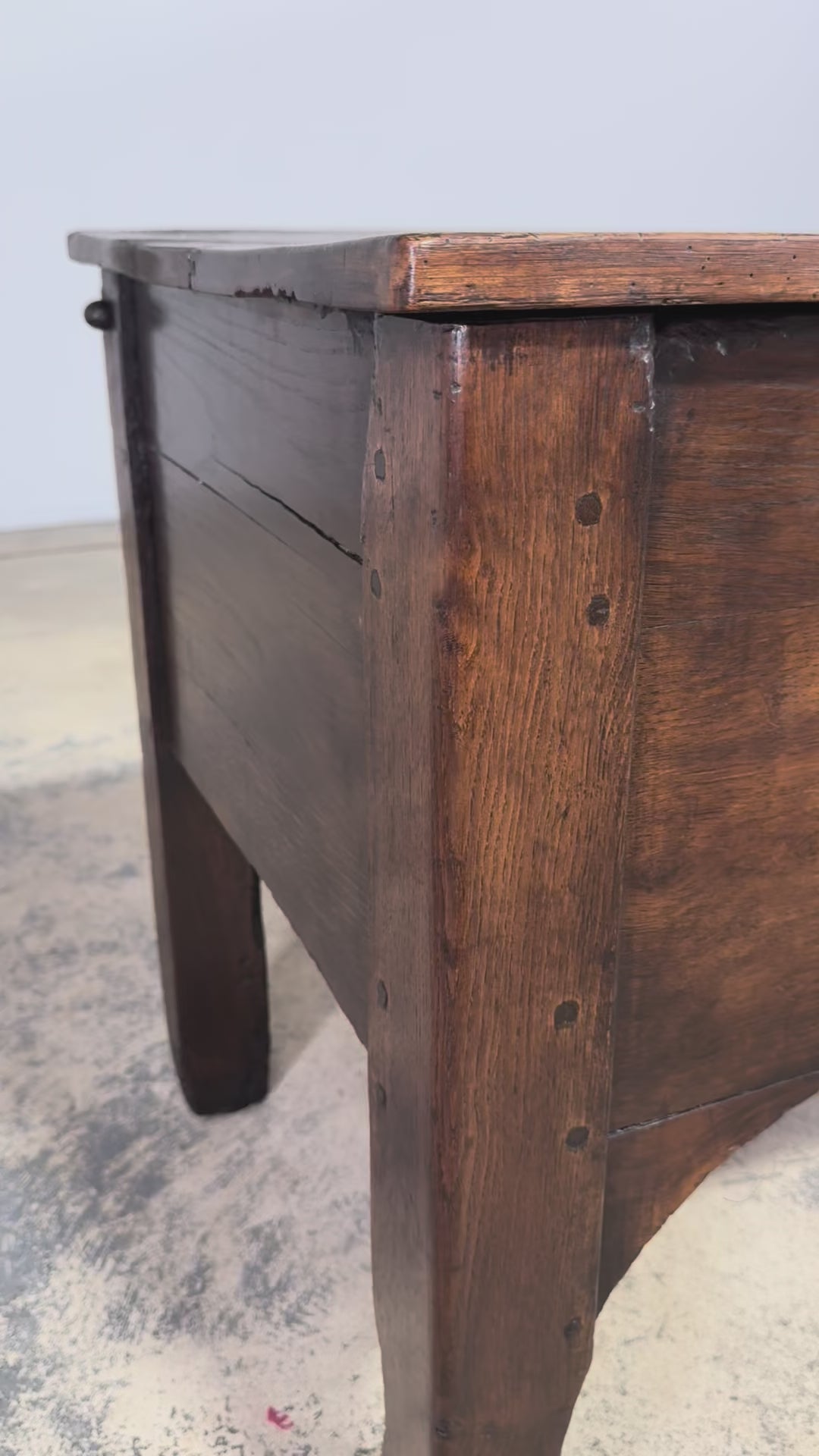 Early 19th Century Country French Provincial Oak Coffer Trunk