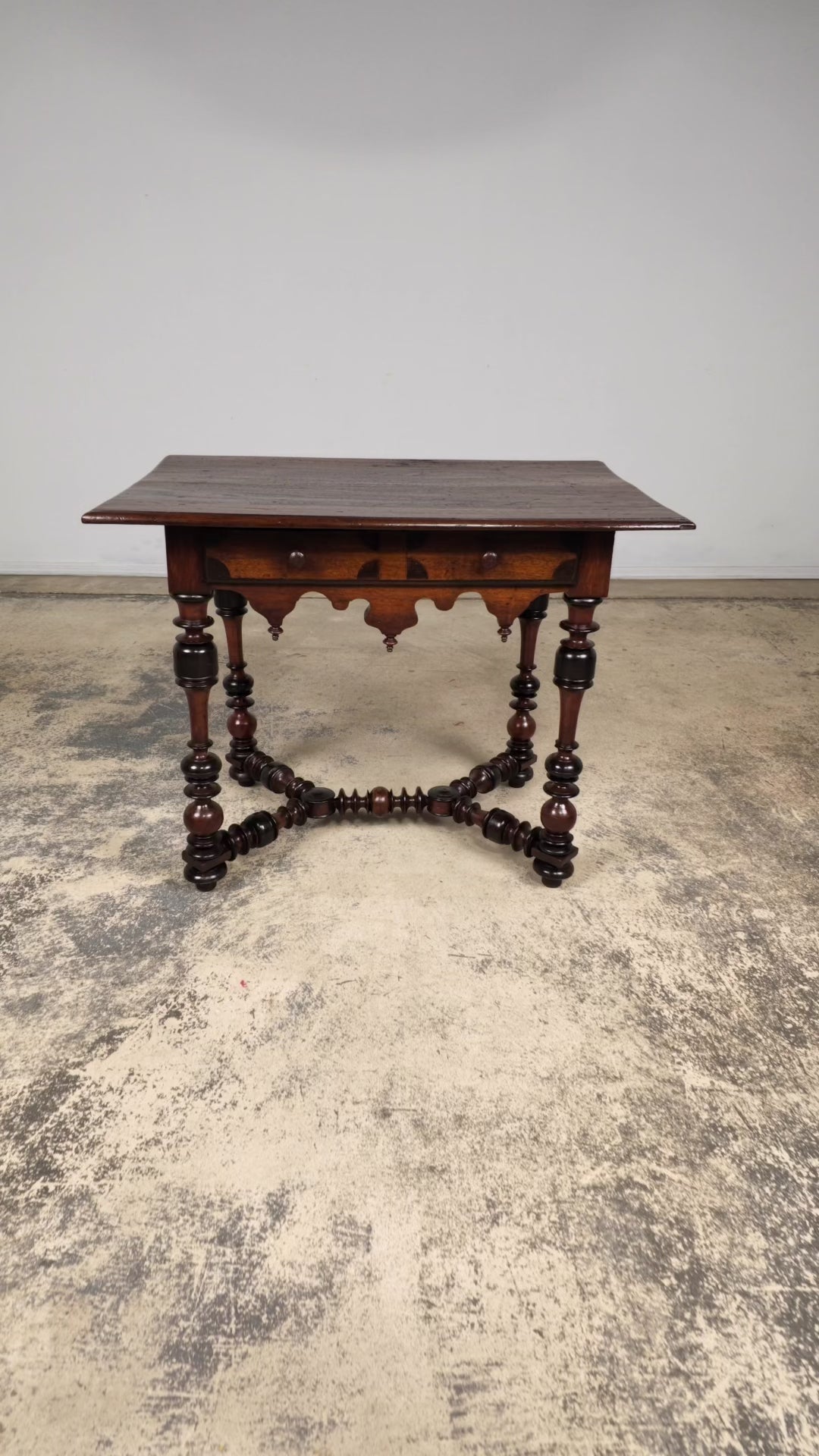 17th Century Italian Baroque Walnut Side Table