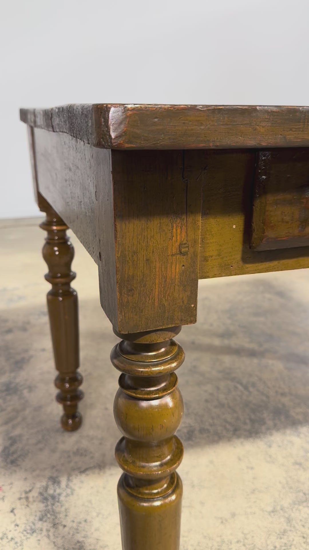 19th Century Country French Provincial Painted Pine Farmhouse Table