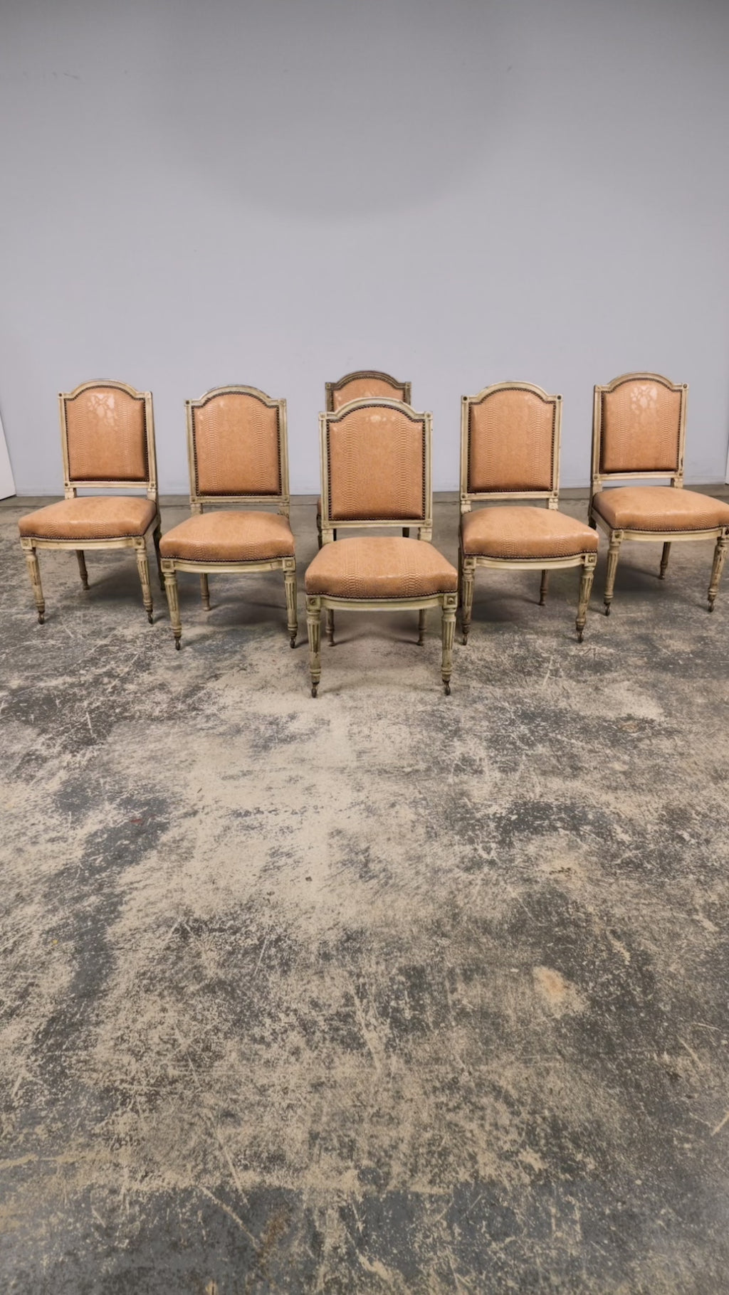 Set of 6 Late 19th Century French Louis XVI Style Dining Chairs by Maison Jansen