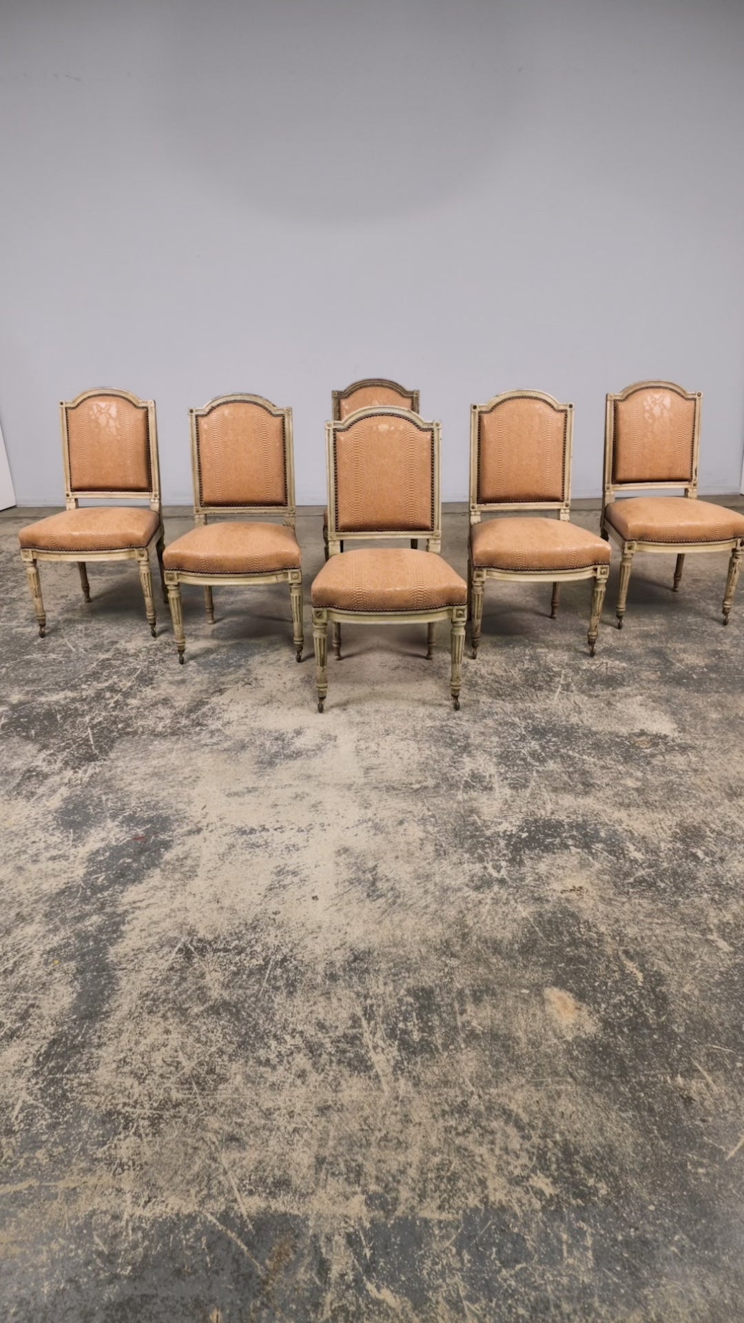 Set of 6 Late 19th Century French Louis XVI Style Dining Chairs by Maison Jansen