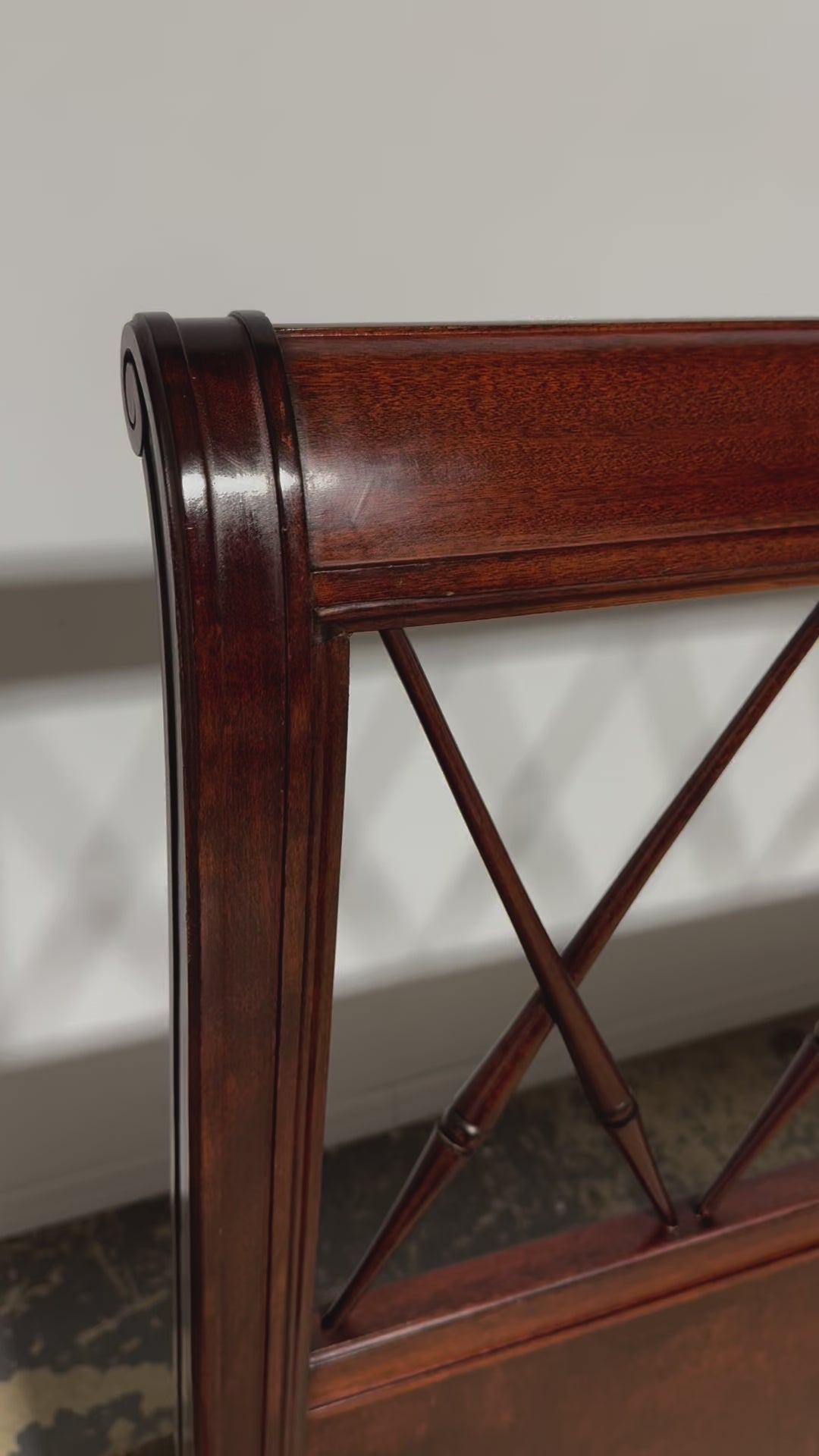 Antique French Louis XVI Style Mahogany Full Size Bedframe