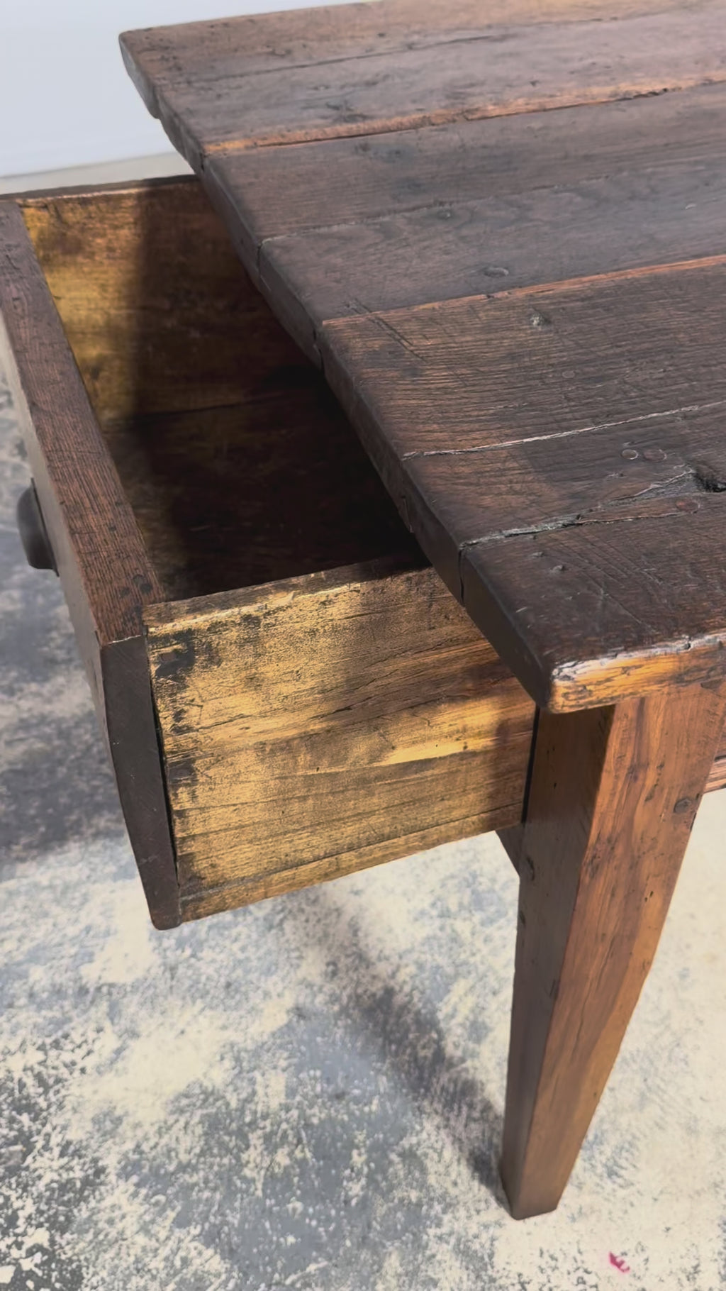 ON HOLD Early 19th Century Country French Farmhouse Oak Kitchen Table