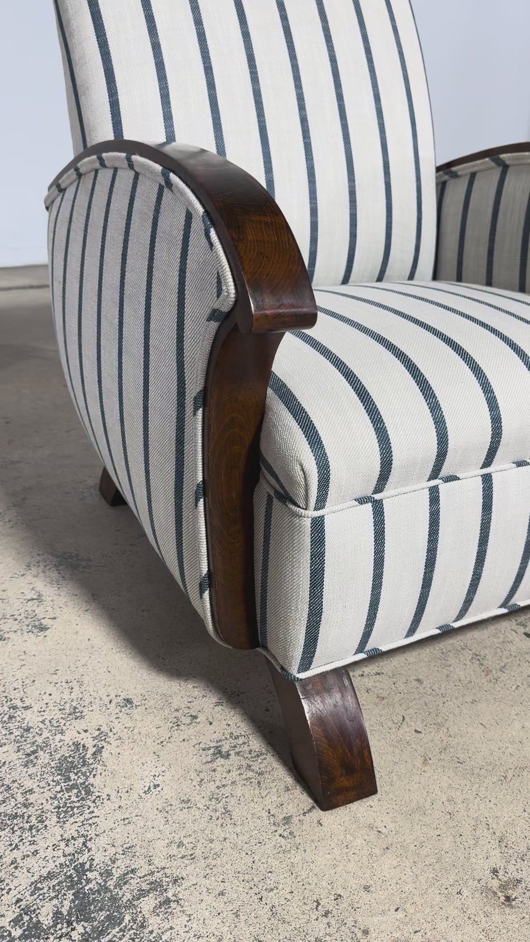 French Art Deco Walnut Armchair, Provence, France, 1930s